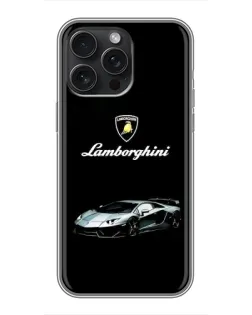 Чехол для iPhone 16 Pro Max с картинкой «Логотип Lamborghini классика»