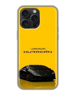 Чехол для iPhone 16 Pro Max с картинкой «Lamborghini Huracan черный»