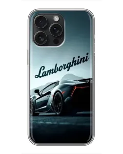 Чехол для iPhone 16 Pro Max с картинкой «Классическая надпись Lamborghini»