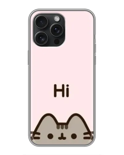 Чехол для iPhone 16 Pro Max с картинкой «Пушин говорит Hi»