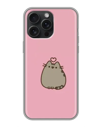 Чехол для iPhone 16 Pro Max с картинкой «Pusheen сердце»