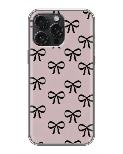 Чехол для iPhone 16 Pro Max с картинкой «Черные бантики»