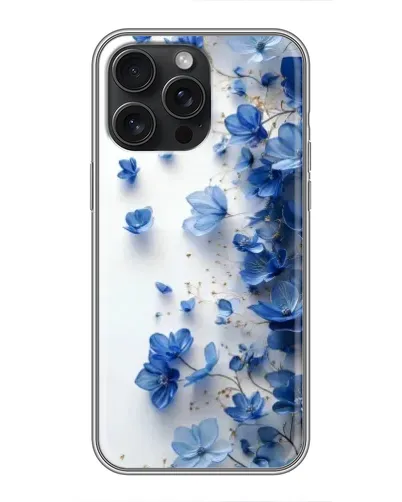 Чехол для iPhone 16 Pro Max с картинкой «Голубой цветочный каскад» Чехол для iPhone 16 Pro Max с картинкой «Голубой цветочный каскад»