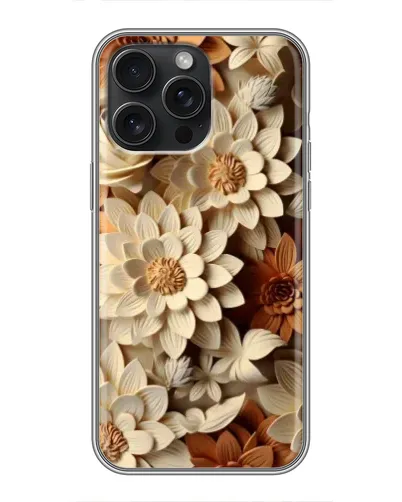 Чехол для iPhone 16 Pro Max с картинкой «Бежевый флористический декор» Чехол для iPhone 16 Pro Max с картинкой «Бежевый флористический декор»