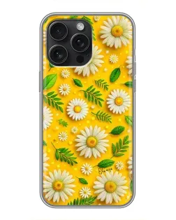 Чехол для iPhone 16 Pro Max с картинкой «Ромашковое солнце»