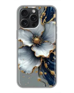 Чехол для iPhone 16 Pro Max с картинкой «Белый цветок и золотой флюид» Чехол для iPhone 16 Pro Max с картинкой «Белый цветок и золотой флюид»