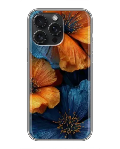 Чохол для iPhone 16 Pro Max з картинкою «Яскрава синьо-помаранчева флора» Чохол для iPhone 16 Pro Max з картинкою «Яскрава синьо-помаранчева флора»