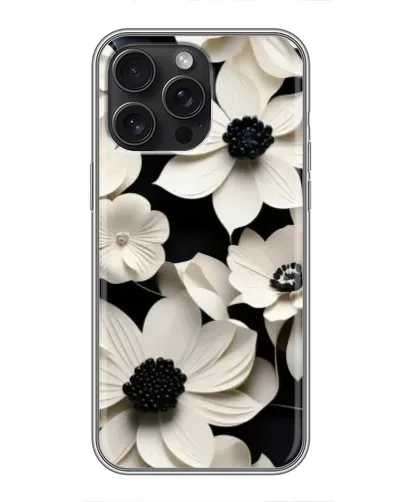 Чехол для iPhone 16 Pro Max с картинкой «Объемные белые цветы» Чехол для iPhone 16 Pro Max с картинкой «Объемные белые цветы»