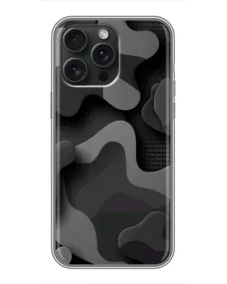 Чехол для iPhone 16 Pro Max с картинкой «Темный абстрактный камуфляж»