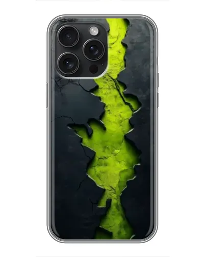 Чехол для iPhone 16 Pro Max с картинкой «Салатовый разлом скалы»