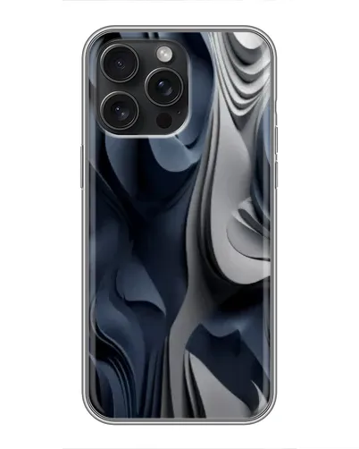 Чехол для iPhone 16 Pro Max с картинкой «Объемные синие складки»