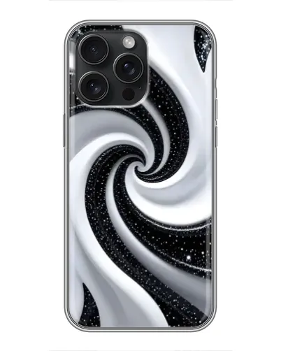 Чехол для iPhone 16 Pro Max с картинкой «Черно-белая спираль»