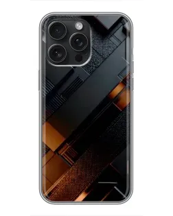 Чехол для iPhone 16 Pro Max с картинкой «Черные геометрические блоки»