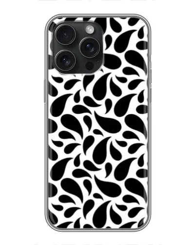 Чехол для iPhone 16 Pro Max с картинкой «Контрастные черные капли»