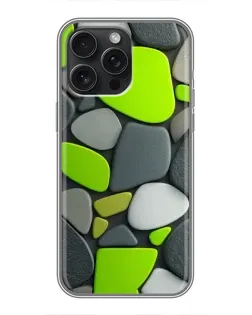 Чехол для iPhone 16 Pro Max с картинкой «Яркая неоновая галька»
