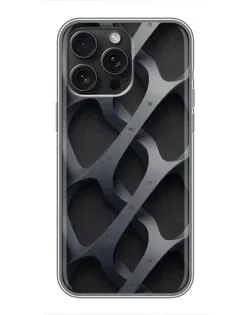 Чехол для iPhone 16 Pro Max с картинкой «Объемное серое плетение»