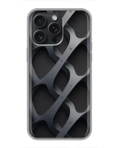Чехол для iPhone 16 Pro Max с картинкой «Объемное серое плетение»