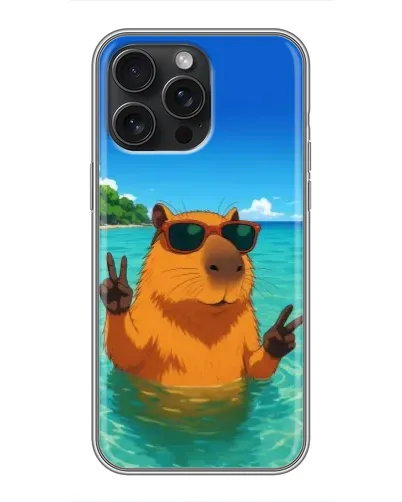 Чехол для iPhone 16 Pro Max с картинкой «Морская капибара»
