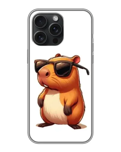 Чехол для iPhone 16 Pro Max с картинкой «Капибара в очках»