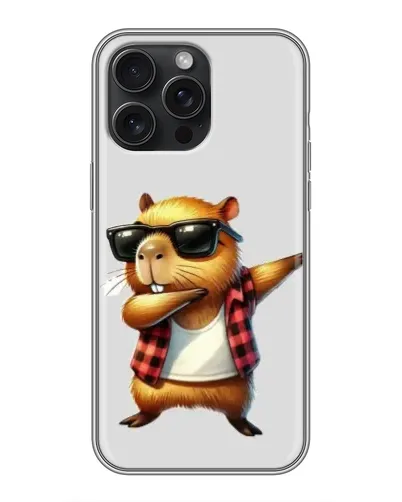 Чехол для iPhone 16 Pro Max с картинкой «Капибара рэпер даб»