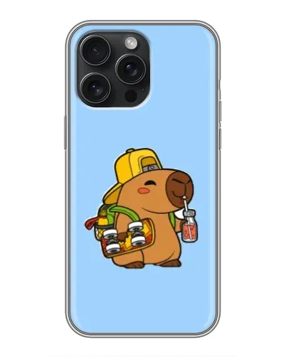Чехол для iPhone 16 Pro Max с картинкой «Капибара на скейте»