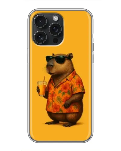 Чехол для iPhone 16 Pro Max с картинкой «Капибара на отдыхе»
