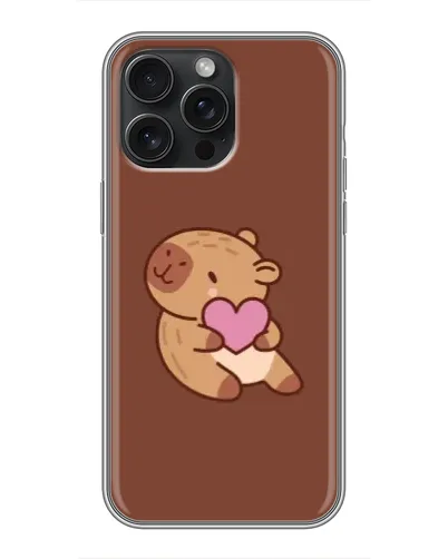 Чехол для iPhone 16 Pro Max с картинкой «Капибара с сердцем»