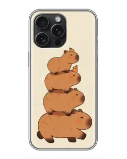 Чехол для iPhone 16 Pro Max с картинкой «Башня из капибар»