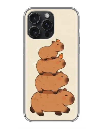 Чехол для iPhone 16 Pro Max с картинкой «Башня из капибар»