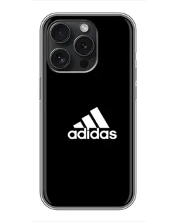 Чохол для iPhone 16 Pro з картинкою «Чорна класика Adidas»