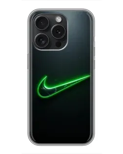 Чохол для iPhone 16 Pro з картинкою «Неоновий контур Nike»