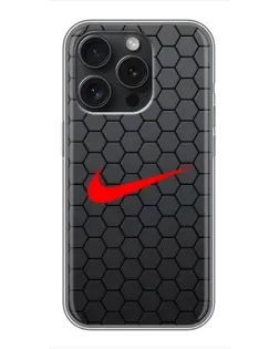 Чехол для iPhone 16 Pro с картинкой «Nike — карбоновая сетка» Чехол для iPhone 16 Pro с картинкой «Nike — карбоновая сетка»