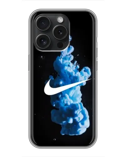 Чехол для iPhone 16 Pro с картинкой «Nike и синий дым» Чехол для iPhone 16 Pro с картинкой «Nike и синий дым»
