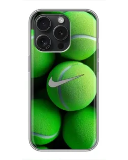 Чехол для iPhone 16 Pro с картинкой «Теннисные мячи Найк»