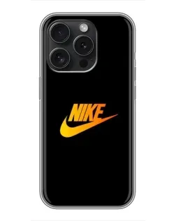 Чехол для iPhone 16 Pro с картинкой «Золотой логотип Nike»