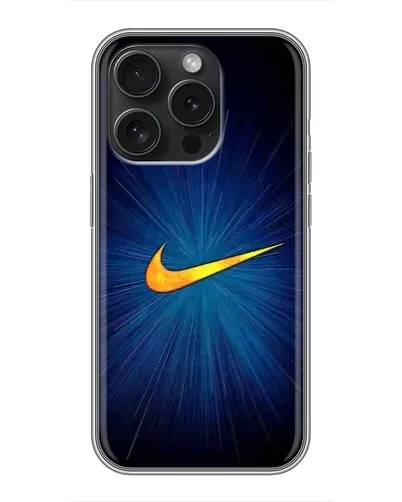 Чехол для iPhone 16 Pro с картинкой «Синий пульс Nike» Чехол для iPhone 16 Pro с картинкой «Синий пульс Nike»