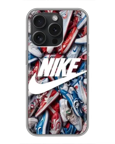 Чехол для iPhone 16 Pro с картинкой «Коллаж кроссовок Найк» Чехол для iPhone 16 Pro с картинкой «Коллаж кроссовок Найк»