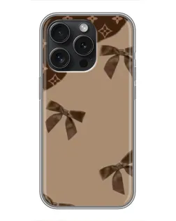 Чехол для iPhone 16 Pro с картинкой «LV — кофейный атлас»