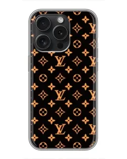 Чехол для iPhone 16 Pro с картинкой «Золотая монограмма LV»