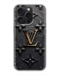 Чехол для iPhone 16 Pro с картинкой «Кожаная текстура LV»