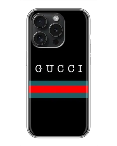 Чохол для iPhone 16 Pro з картинкою «Gucci — червоний пояс»