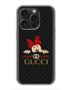 Чохол для iPhone 16 Pro з картинкою «Мінні Маус Gucci — чорний»