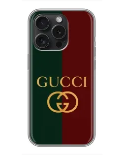 Чехол для iPhone 16 Pro с картинкой «Gucci — темно-зеленый градиент»
