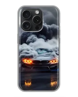 Чохол для iPhone 16 Pro з картинкою «BMW у диму» Чохол для iPhone 16 Pro з картинкою «BMW у диму»