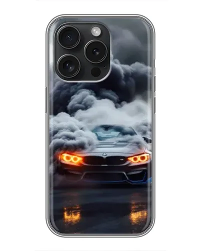 Чохол для iPhone 16 Pro з картинкою «BMW у диму»