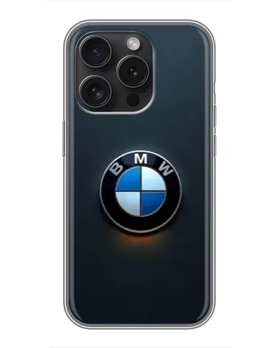 Чохол для iPhone 16 Pro з картинкою «Логотип BMW — мінімалізм»