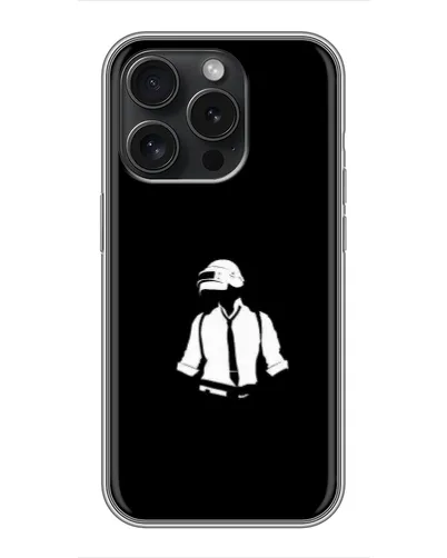 Чехол для iPhone 16 Pro с картинкой «PUBG — белый шлем»
