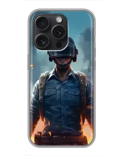 Чехол для iPhone 16 Pro с картинкой «PUBG — реалистичный герой»