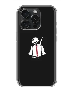 Чехол для iPhone 16 Pro с картинкой «PUBG — силуэт воина»