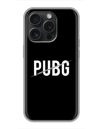 Чехол для iPhone 16 Pro с картинкой «PUBG — белый логотип»